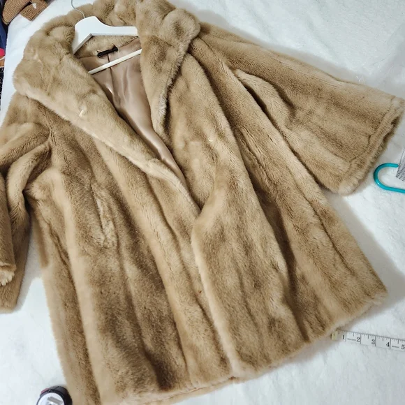 Tissavel France Vintage Faux Mink Fur Jacket Made In England Sz XL Excellent Con - Picture 10 of 16